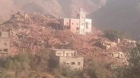 Un pueblo de Marruecos afectado por el terremoto. (Twitter)