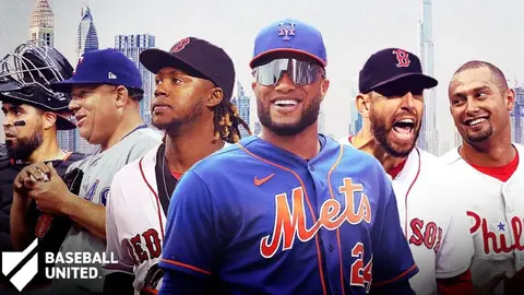 Grandes del beísbol en Dubai. (Twitter)