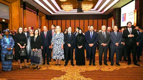 Celebración del Día de la Independencia de Chile 2023 en Abu Dhabi. (@EmbaChileEAU)