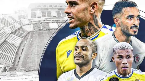 Futbolistas del Al Jazira y el Cádiz. (Twitter)