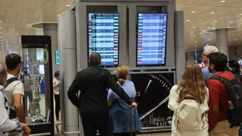 Una imagen de Twitter del aeropuerto Ben Gurion.