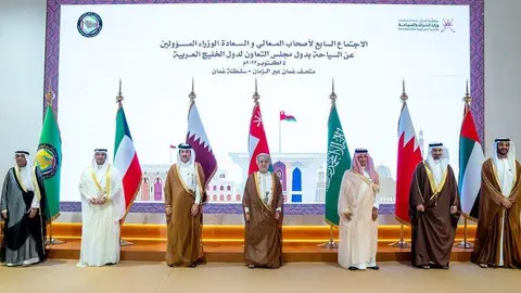 Representantes de los países del Consejo de Cooperación del Golfo reunidos en Muscat. (Oman News Agency)