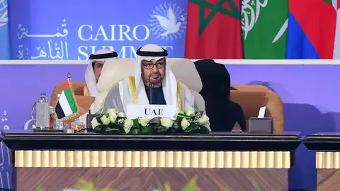 El presidente de EAU durante la Cumbre de Paz en El Cairo. (WAM)