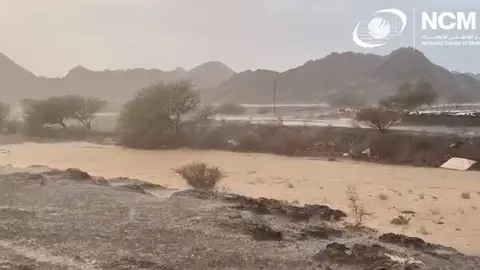 Zonas de EAU inundadas por la lluvia. (Twitter)