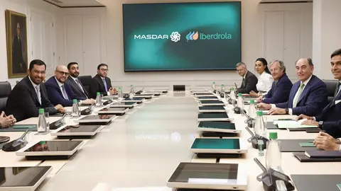 Un momento del encuentro entre Iberdrola y Masdar el pasado mes de julio. (WAM)