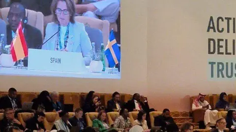 La ministra Ribera durante su intervención. (Fuente externa)