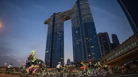 Una imagen de la carrera ciclista de Dubai 2022. (WAM)