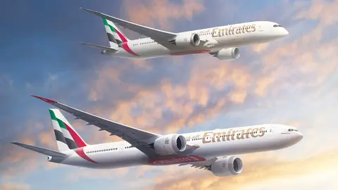 Aviones Boeing de Emirates. (Twitter)