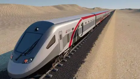 Un tren en Emiratos Árabes. (Etihad Rail)