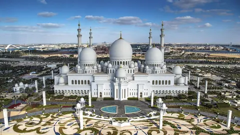 La Gran Mezquita Jeque Zayed en Abu Dhabi.