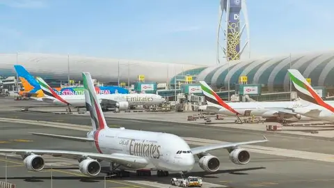 Una imagen del aeropuerto de Dubai DXB. (Twitter)