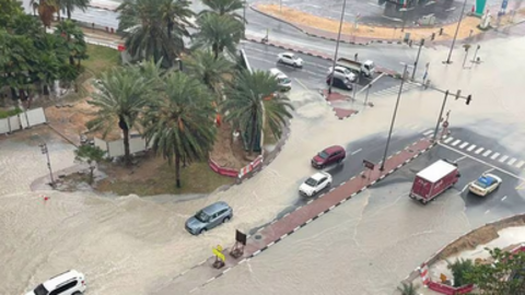 Carreteras inundadas por las lluvias. (Twitter)