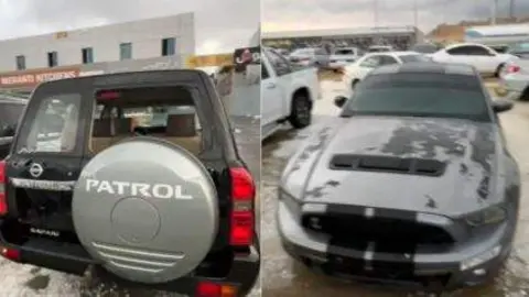 Dos de los coches dañados por la tormenta. (Fuente externa)