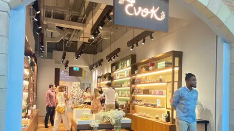 Entrada de la tienda Evok en Dubai. (Cedida)