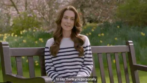 La princesa de Gales durante el vídeo difundido. (X)