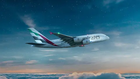 Un avión A380 de la aerolínea de Dubai. (Emirates)