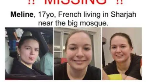 El cartel difundido por la familia de la menor francesa desaparecida.