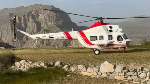 Un helicóptero de rescate emiratí. (Fuente externa)