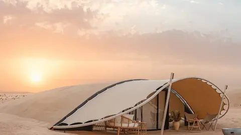 Una tienda en el campamento de Dubai. (X)