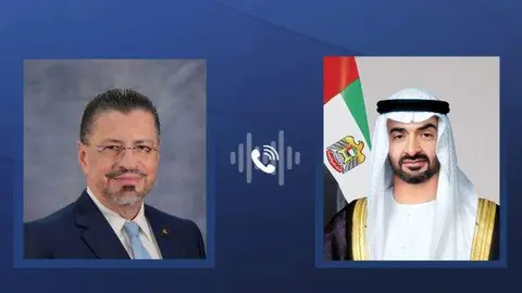 Los presidentes de EAU y Costa Rica. (WAM)