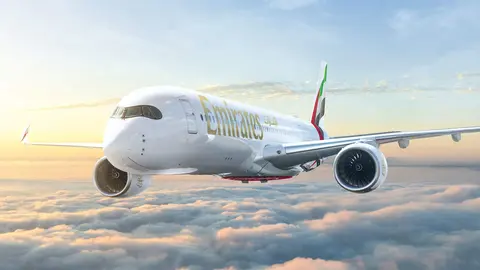 El A350 de Emirates. (X)