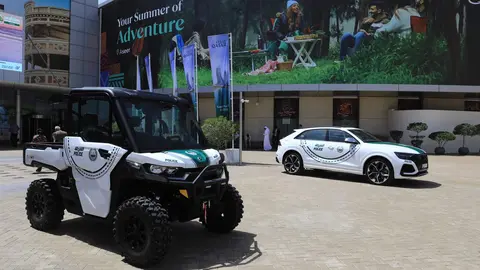 Los nuevos vehículos de la Policía de Dubai. (X)