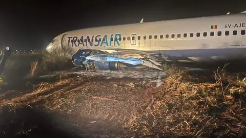 Una imagen de X del avión tras el incidente.