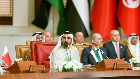 El vicepresidente de EAU y gobernante de Dubai durante la 33 Cumbre Árabe. (WAM)
