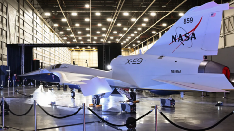 X-59, el nuevo avión supersónico silencioso de la NASA. (Fuente externa)
