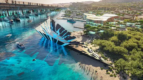 Una imagen del proyecto NEOM en el Mar Rojo saudí. (X)