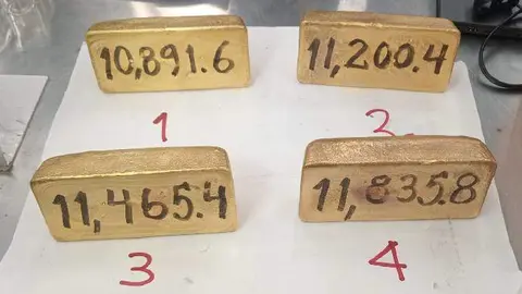 Los lingotes confiscados. (Gobierno de Perú)