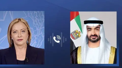 Los presidentes de Emiratos e Italia. (WAM)