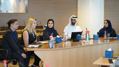 De izquierda a derecha: el cofundador del Colombian Business Council, Andrés Ortiz; la presidenta del CBC, Marcela Yandar; la directora ejecutiva de Promoción Empresarial de la Cámara de Comercio de Dubai, Maha al Gargawi; el gerente de proyectos, Omar AlHashmi; y la ejecutiva senior de la misma entidad, Alia Binkaram.