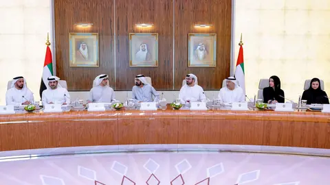 Un momento de la reunión del Gabinete de EAU este lunes. (X)