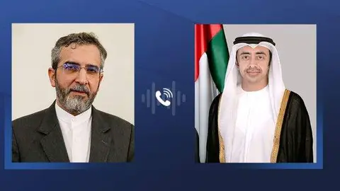 Los ministros de Exteriores de Irán y Emiratos. (WAM)