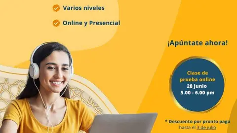 La clase de prueba gratuita del próximo curso de árabe en la UCAM es el 28 de junio.