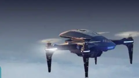 Uno de los dronesde la Policía de Dubai. (X)