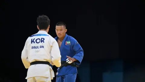 Un judoca emiratí durante las Olimpiadas de París 2024. (WAM)