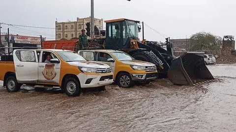 Una imagen de X de carretera inundada por las lluvias en Yemen