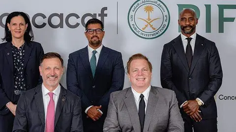 Los firmantes del acuerdo. (Gobierno Arabia Saudita)