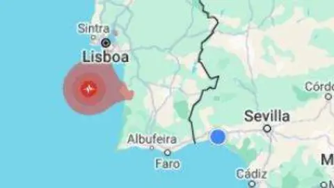 Epicentro del terremoto. (Fuente externa)
