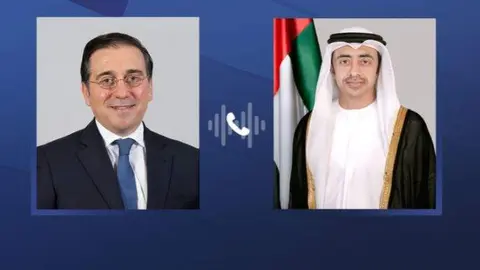 Los ministros de Exteriores de España y EAU. (WAM)