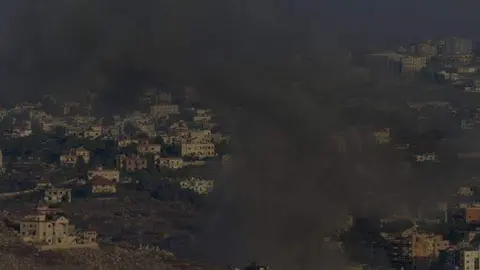 Atque israelí en el sur del Líbano. (X)