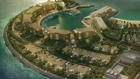 Una imagen de X de la isla Jumeirah Bay en Dubai.