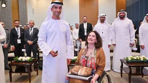 Michetti en el Congreso Mundial de Rehabilitación (WCR) 2024 en Abu Dhabi. (WAM)