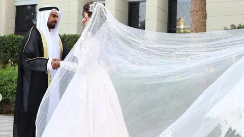 La pareja el día de su boda. (Instagram)