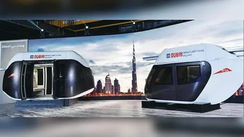 El futurista sistema de transporte Sky Pod de Dubai. (X)
