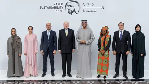 Una imagen de jurado del Premio Zayed de Sostenibilidad 2025. (WAM)