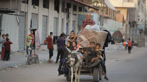 Una imagen de palestinos en Gaza. (X)