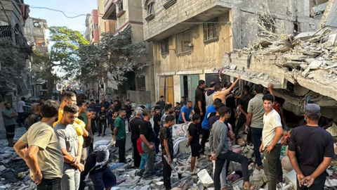 Destrucción en Beit Lahia tras un ataque con drones israelíes. (X)